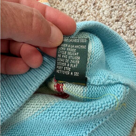 LAUREN, RALPH LAUREN Women's 100% Cotton Sweater, Size Lg; Colorful Stripes - Picture 8 of 11